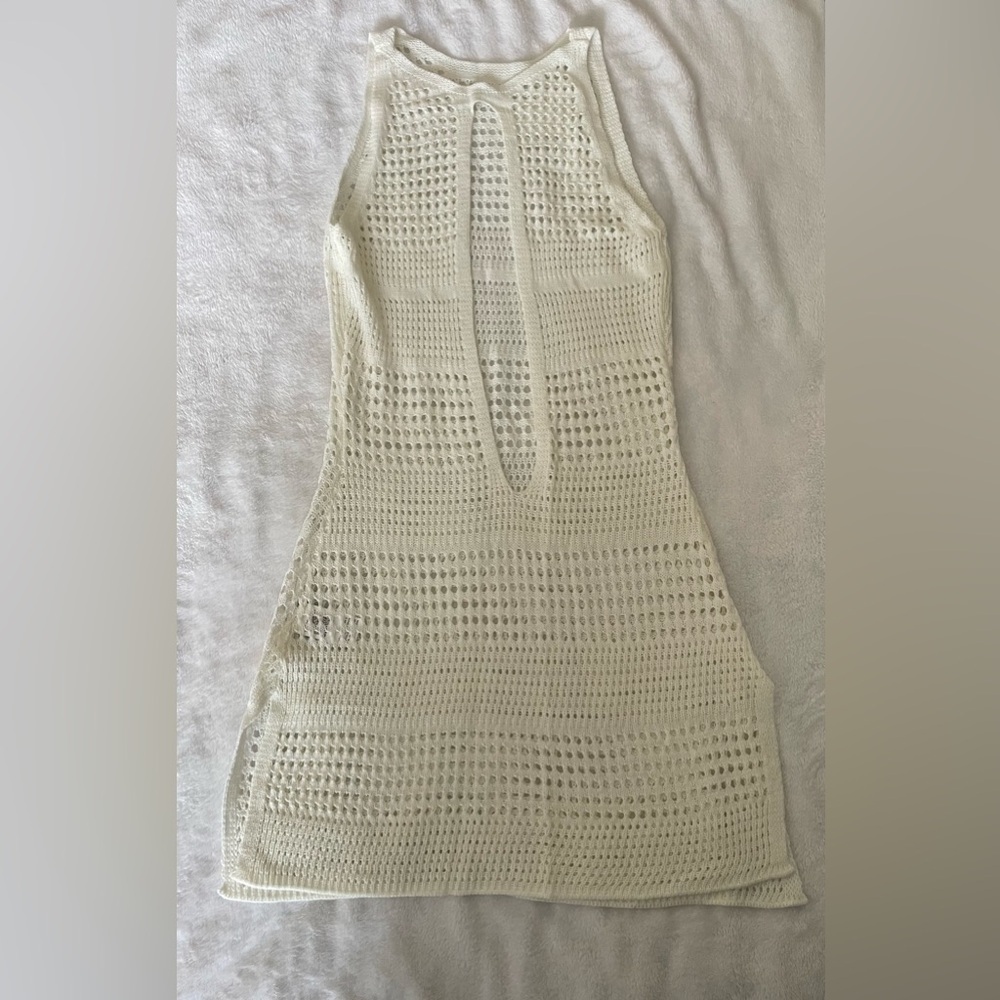 SHEIN Ivory Crochet Dress Pool/Beach Coverup - Picture 2 of 3